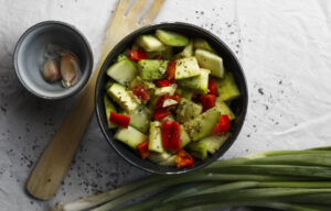 Zucchini bell pepper garlic and oregano dish