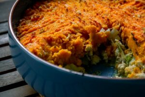 Chicken leek and sweet potato oven-dish